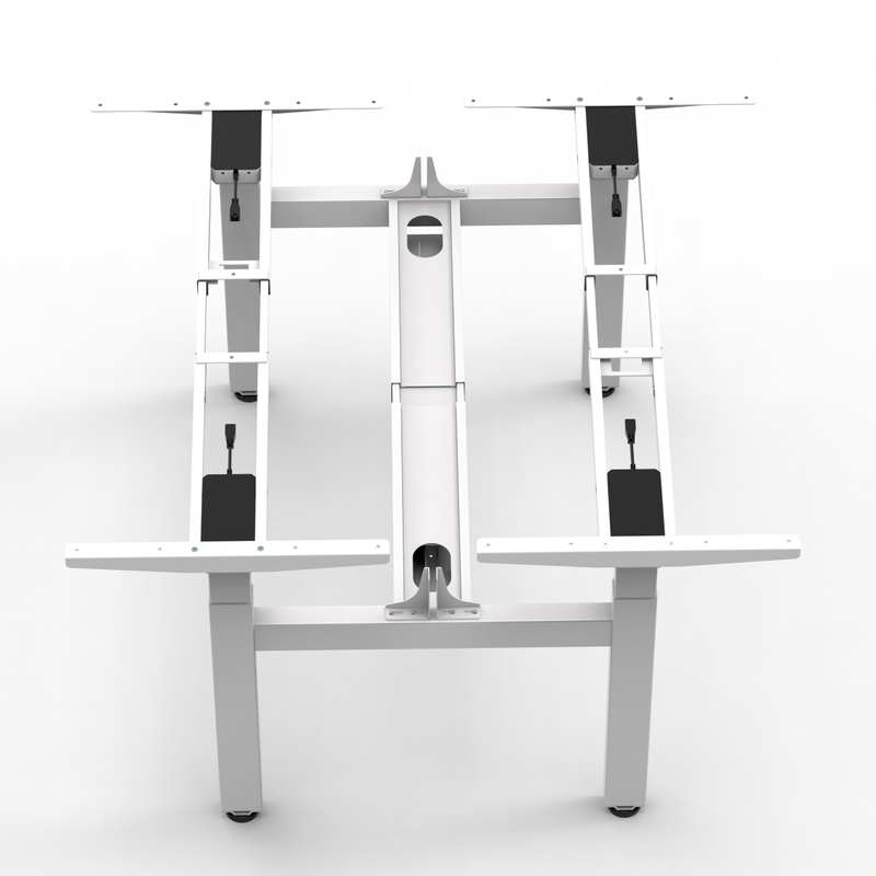 Ergonomic Face To Face Sit Standing Desk Workstation With Four Motors Drivers For Hotel And Office Home Furniture