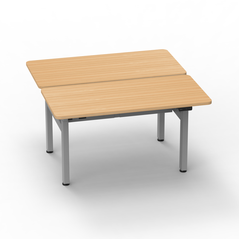 Ergonomic Face To Face Sit Standing Desk Workstation With Four Motors Drivers For Hotel And Office Home Furniture