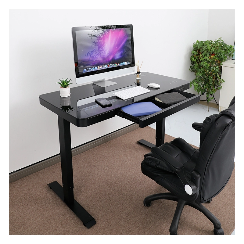 E4Pro-2JRF2(A) Tempered Glass Top Sit-Stand Desk