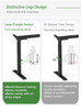 Infographic illustrating the safety and design benefits of our desk's rounded-corner legs versus traditional sharp, 90-degree legs.