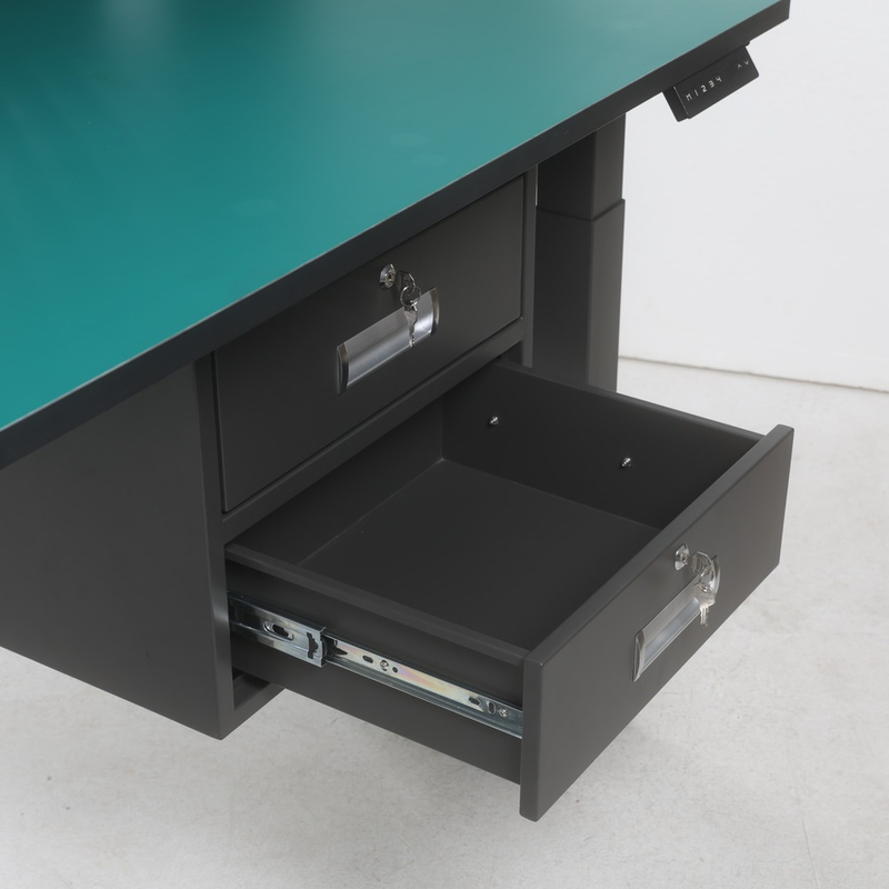 Under-desk Lockable Metal Storage Drawers with Rails for Industrial Standing Desk