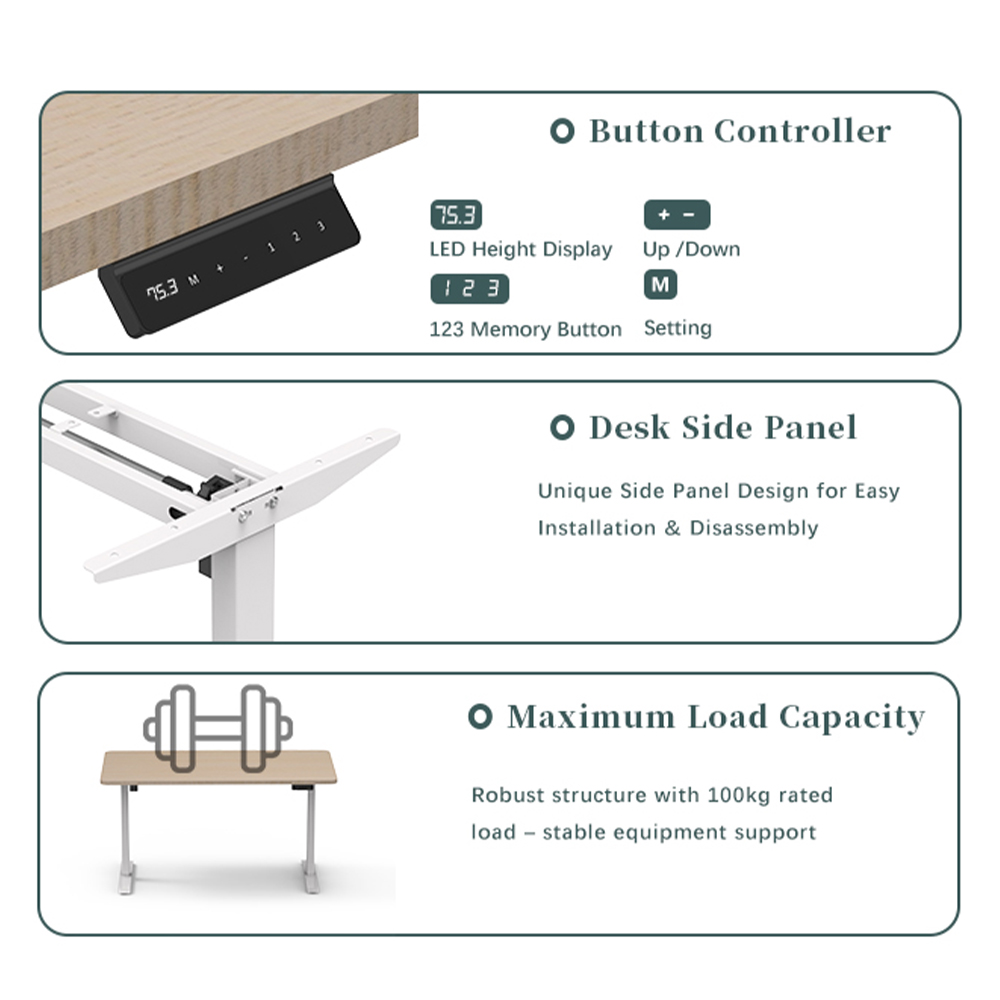 2SACRHF2(C) Electric Height-Adjustable Desk: Key Features Overview
