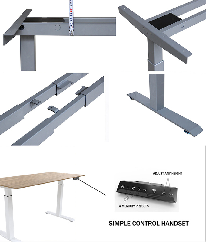 NT33-2B2 2-stage standing desk frame top view of frame structure