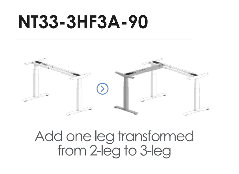 Modular Desk Leg System: Convertible 2-Leg to 3-Leg Configuration for Enhanced Stability | 150kg Load-Bearing Certification