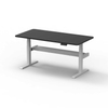 White frame & black desktop configuration of NATEDESK adjustable desk with 40mm/s quiet motor and industrial-style workspace compatibility