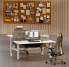 NATE DRIVE NT33-4HF3A Convertible Standing Desk with folders, PC, and ergonomic chair, showcasing smart cable management and dual-motor adjustability.