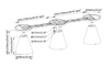 4DF3 conference desk line drawing showing reinforced base, modular assembly