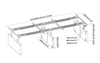 Technical Line Drawing of NT33-6DF3 Desk Frame | Precision Engineering and Modular Design