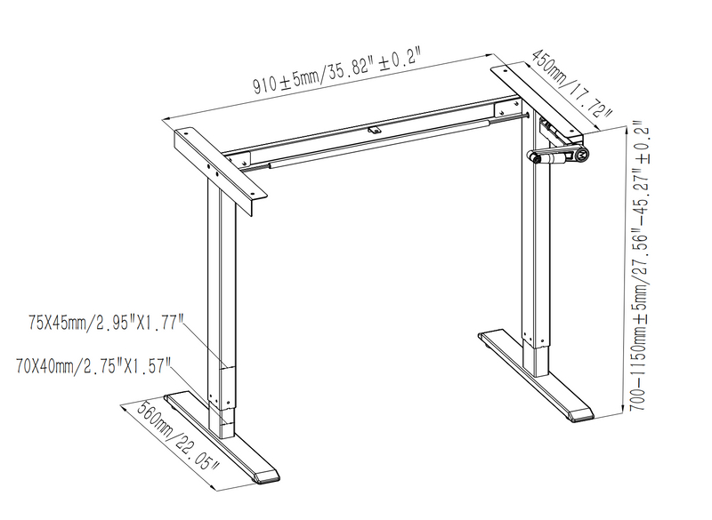 2MR2 wholesales hand-crank standing desks for non-electric users. Lightweight with mechanical assistance,Safe manual table