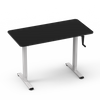 2MABR2 manual height-adjustable desk, white frame with pure white tabletop, modern minimalist style, adjustable sit-stand desk for office or study
