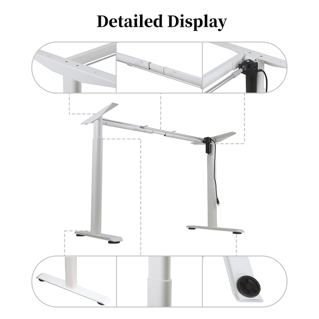 2SCAF2 Height-Adjustable Desk: Key Exterior Structural Details Display
