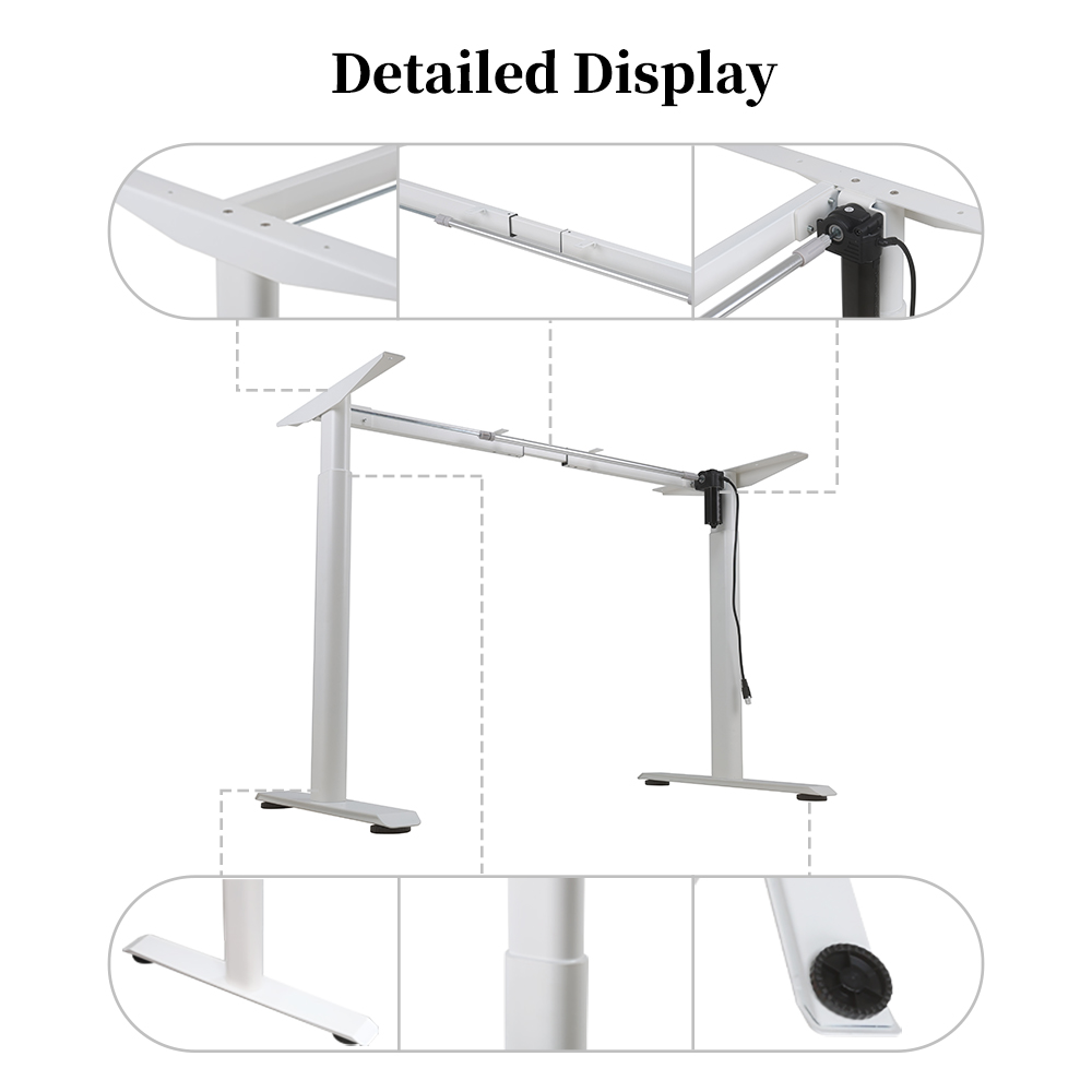 2SCAF2 Height-Adjustable Desk: Key Exterior Structural Details Display
