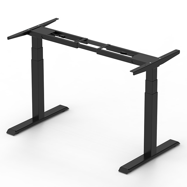 3 Stage Square Sit Stand Desk Manufacturer Electric Table Stand Up Desk Dual Motor Adjustable Height Standing Desk 