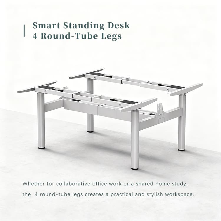 NATE 4DF3 Smart Standing Desk 4 Round-Tube Legs