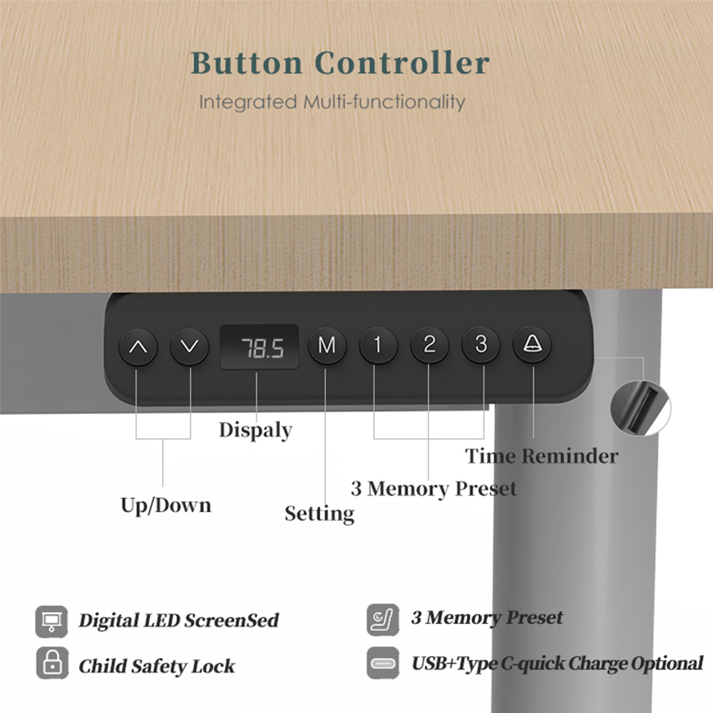 2CF3-KZC2-Customised Version standing desk frame handset feature