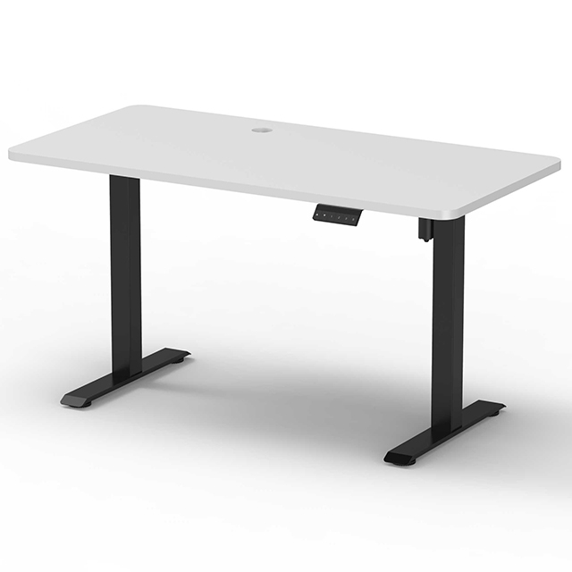 2SBAF2 Single Motor Electric Height-Adjustable Desk Black Frame With White DeskTop 