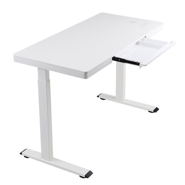 Side view of the best ergonomic height-adjustable desk.