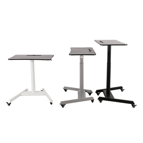 Custom Gas-Lift Height Adjustable Sit-Stand Mobile Rolling Workstation Laptop And Computer Desk