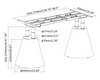 4DF3 short desk frame line drawing, detailing Four-leg assembly, reinforced base, and 200kg load-bearing structure.