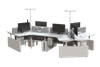 Expandable 6-Person sit stand desk Setup | Modular Team Collaboration Concept