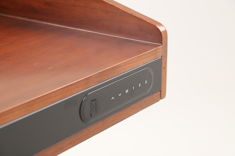 Wholesale Elegant Wooden Podium – NATE Electric Adjustable with USB. Ideal for Formal Use. Colors: Shimmering White, Walnut.