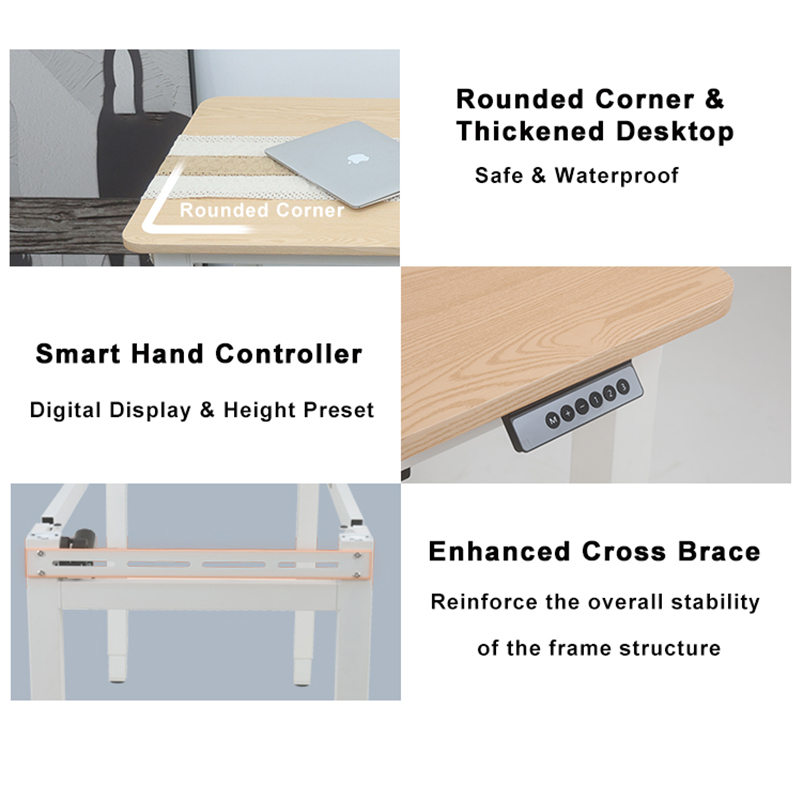 Highlights core features like the rounded corners, controller, and cross brace