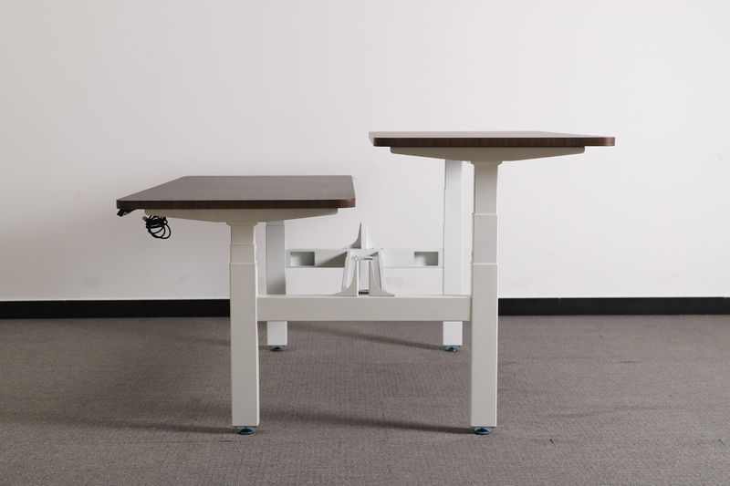 NT33-4A3 ergonomic sit-stand office desk – side angle view of desktop and frame