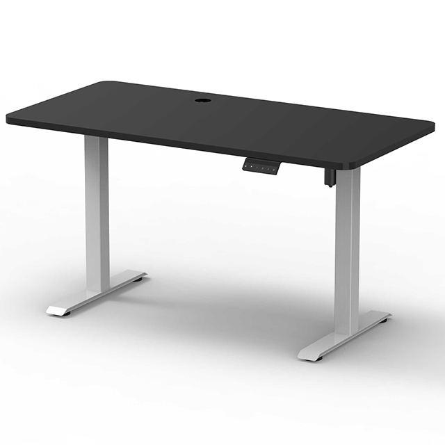 2SBAF2 Single Motor Electric Height-Adjustable Desk White Frame With Black Desktop
