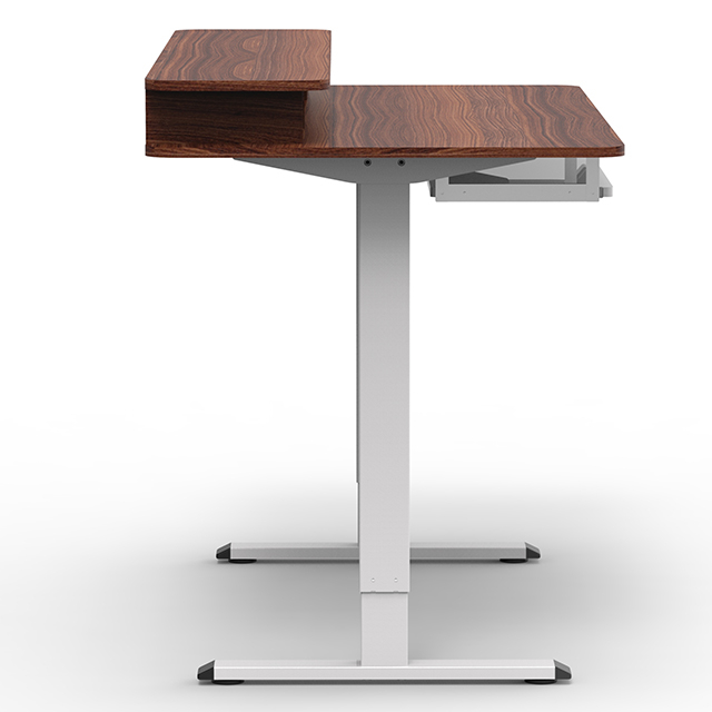 Factory Adjustable Height Desk with Keyboard Tray Stand Up Desk with Storage Shelf