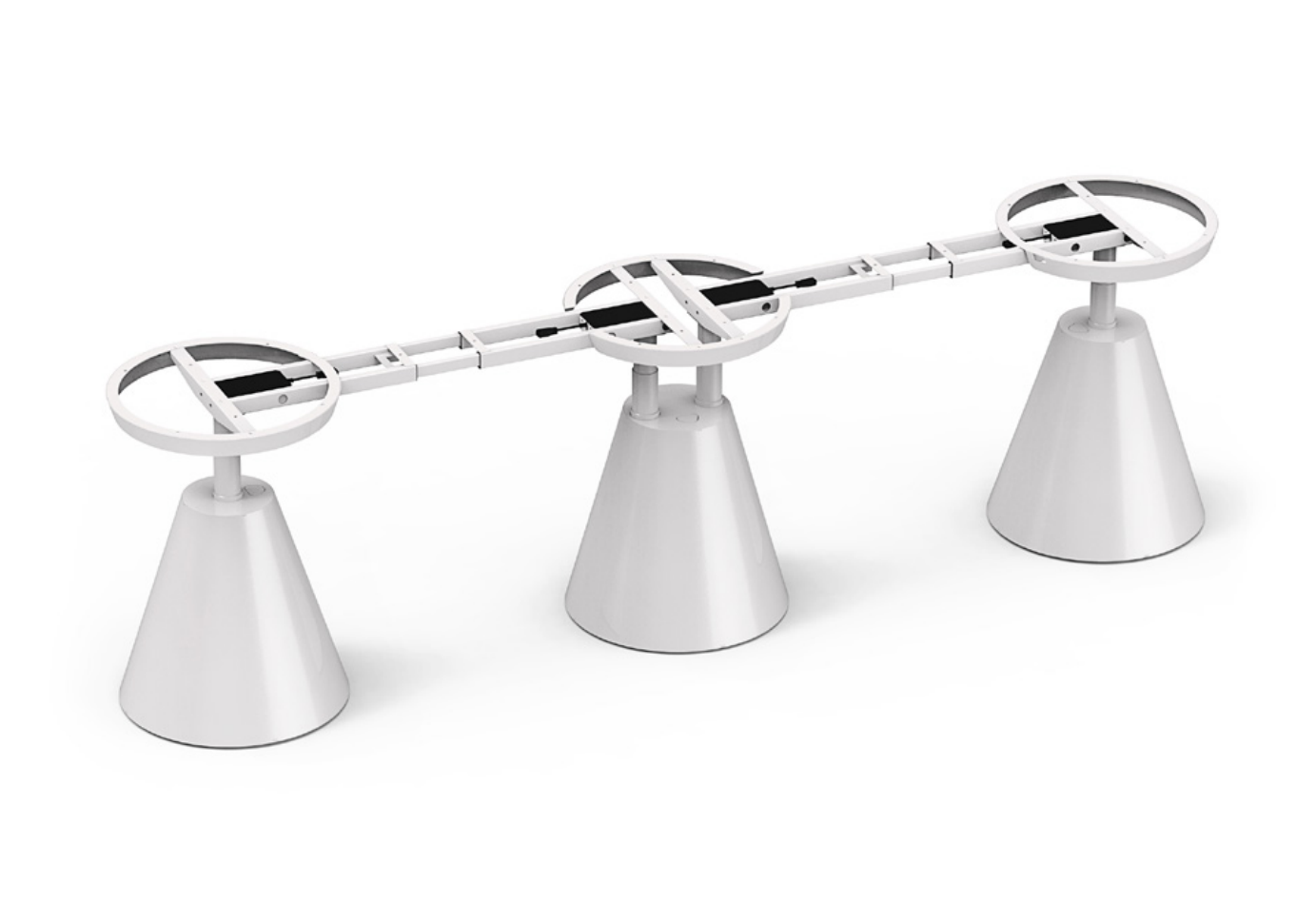 4DF6 electric height-adjustable conference desk frame with reinforced base and modular design