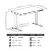 Technical drawing and specifications of the adjustable standing desk