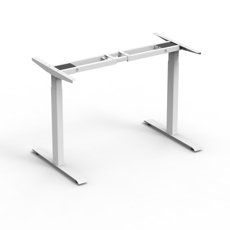 Close-up of the 2A2 Standing Desk's desktop, showing the material texture and details of the smart control panel.