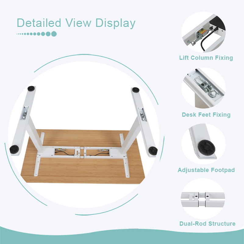 Detailed View of Height-Adjustable Desk Exhibition, Showcasing Stability and Craftsmanship Quality