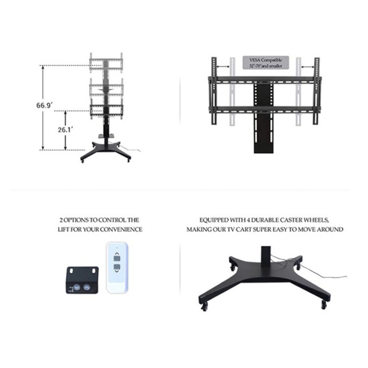 NT-Trolley Hot wholesale stands drehbare motorized mechanism removable tv lift