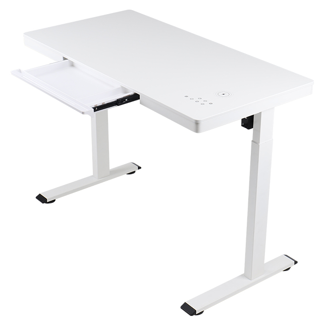 Display pictures of a desk with adjustable height and drawers