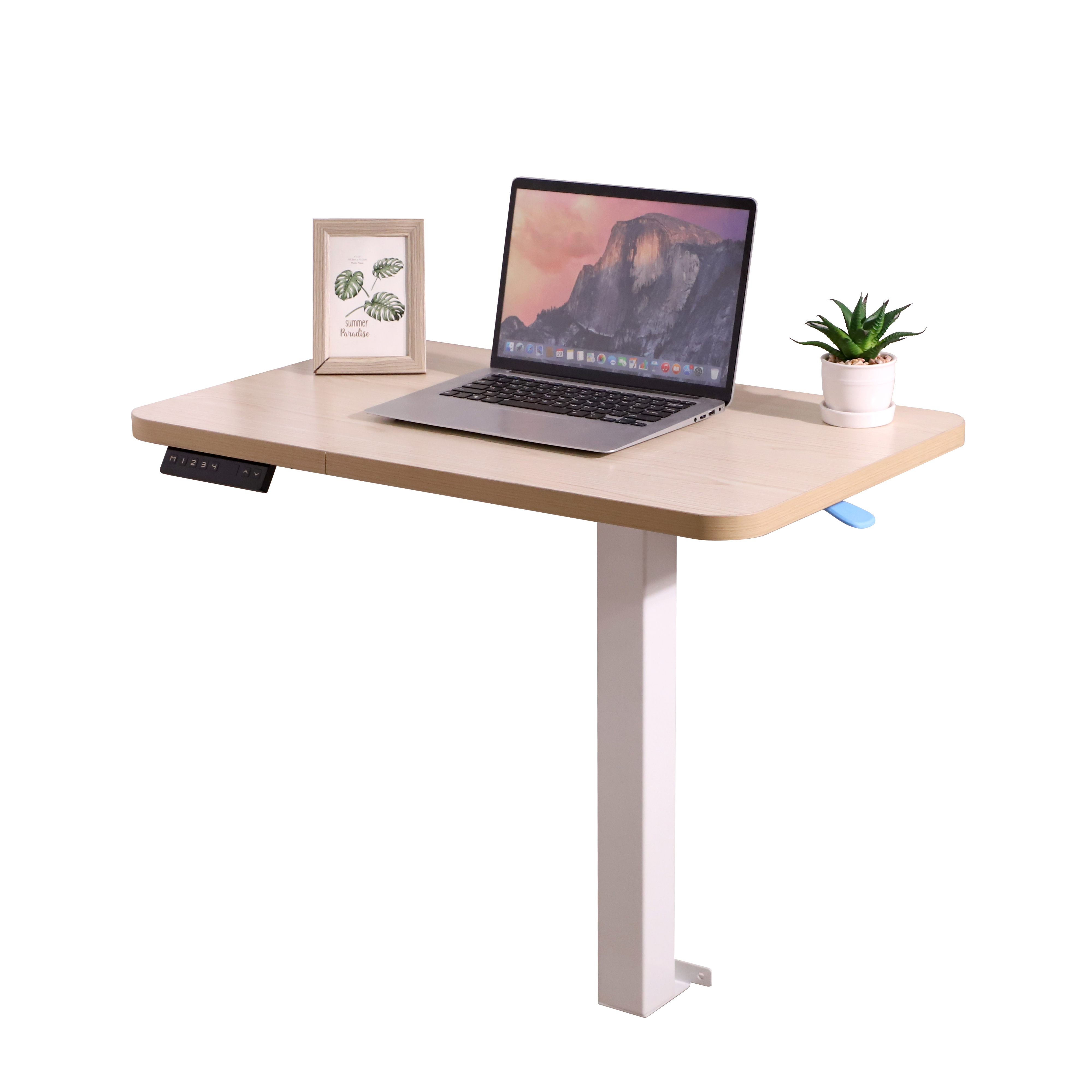 Smart Modern Computer Stand Up Office White Workstation Height Adjustable Electric Sit Standing Desk
