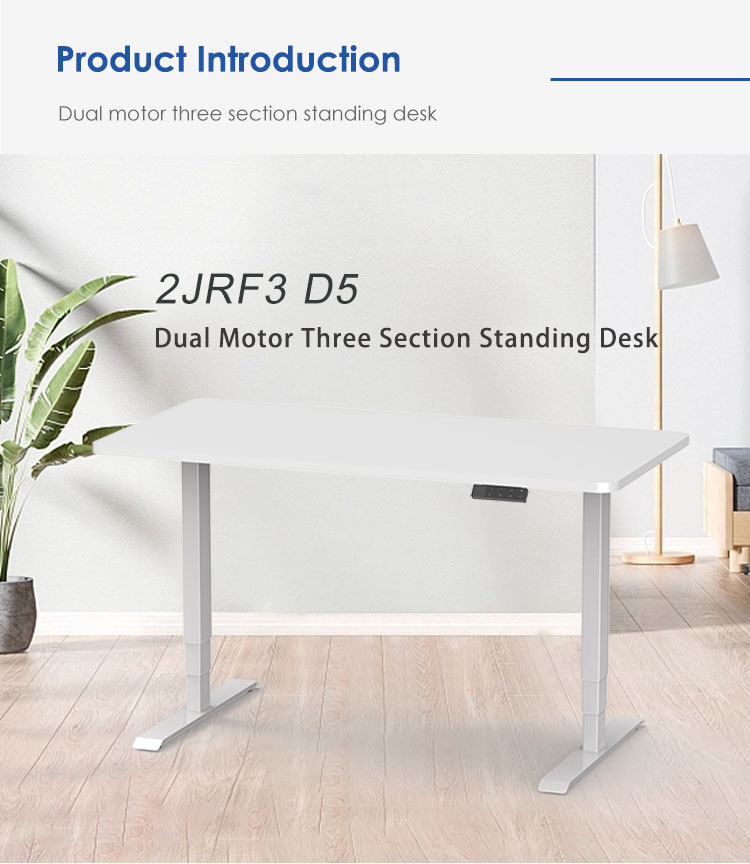 Dual motor three section standing desk