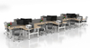 NT33-OB-12BF3 NATE DRIVE 4-Person Adjustable Workstation | Cross & T-Shaped Sit-Stand Desk