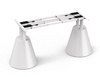 4DF3 short electric desk frame with Four-leg compact assembly, reinforced base, and 200kg load capacity.