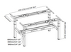 Close-Up Technical Drawing of NT33-4HF3A Frame – Dual-Motor Design, Wire Channels & Ergonomic Height Adjustment