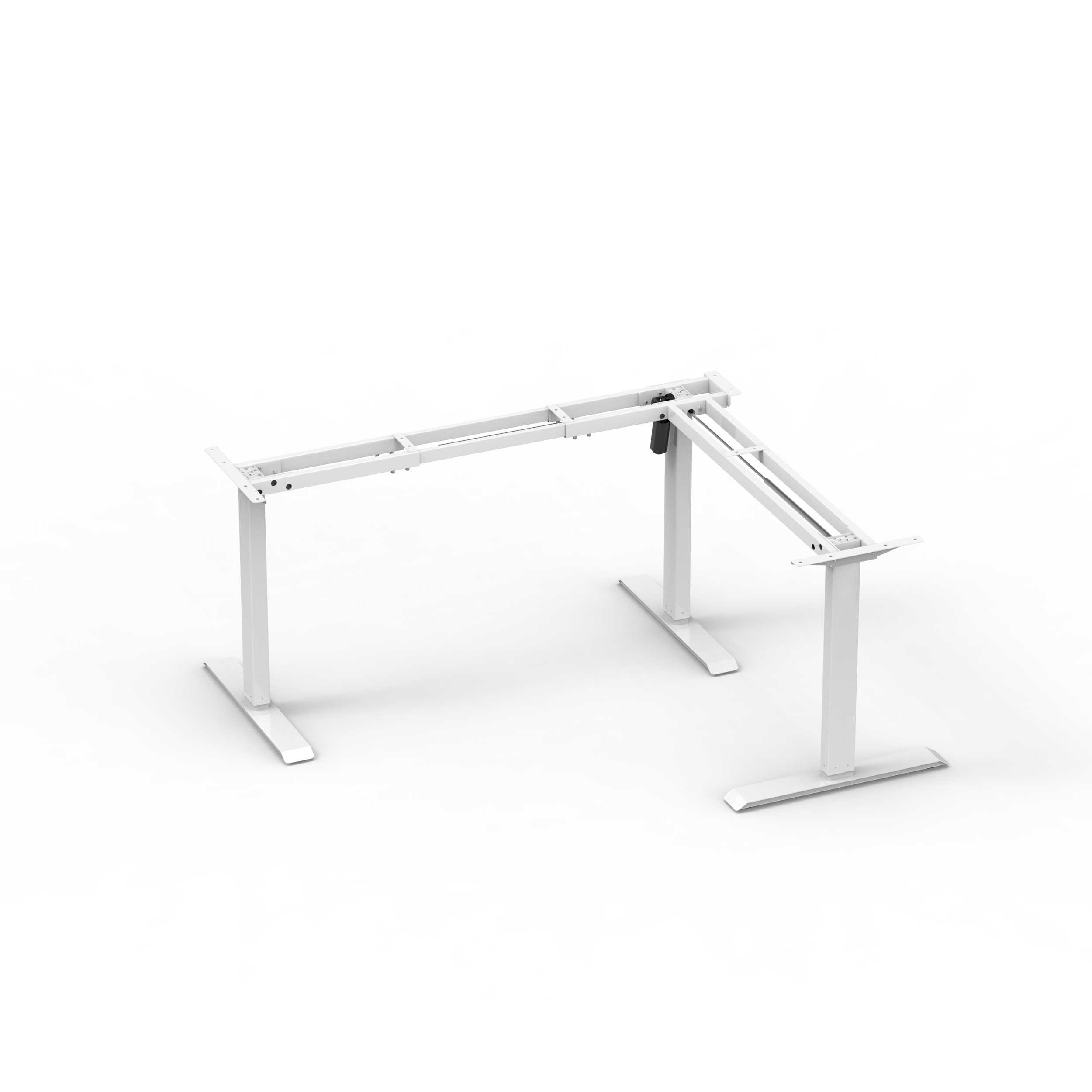 3SABRH2 - l shaped sit stand desk frame display | double rod structure is more robust to use
