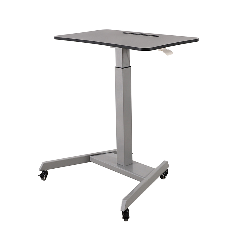 Square Tube Gas Spring Desk Sit And Standing Up Computer Lift Desk 