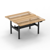 Stylish black electric standing desk frame paired with desktop surface, offering a sleek and professional workspace