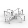 NT33-OB-12BF3 NATE DRIVE 4-Person Adjustable Workstation | Cross & T-Shaped Sit-Stand Desk