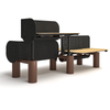 An illustration showing the NATE NT33-8DF3 electric standing desk equipped with front and side panels, which can effectively enhance user privacy during work.
