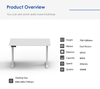 2JRF2 desk frame key specifications and dimensions