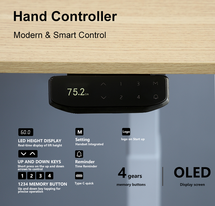 Smart hand controller with OLED display, memory presets and ergonomic control