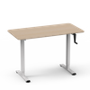2MABR2 manual height-adjustable desk, white frame with white oak tabletop, Nordic style, adjustable height for sit-stand office experience