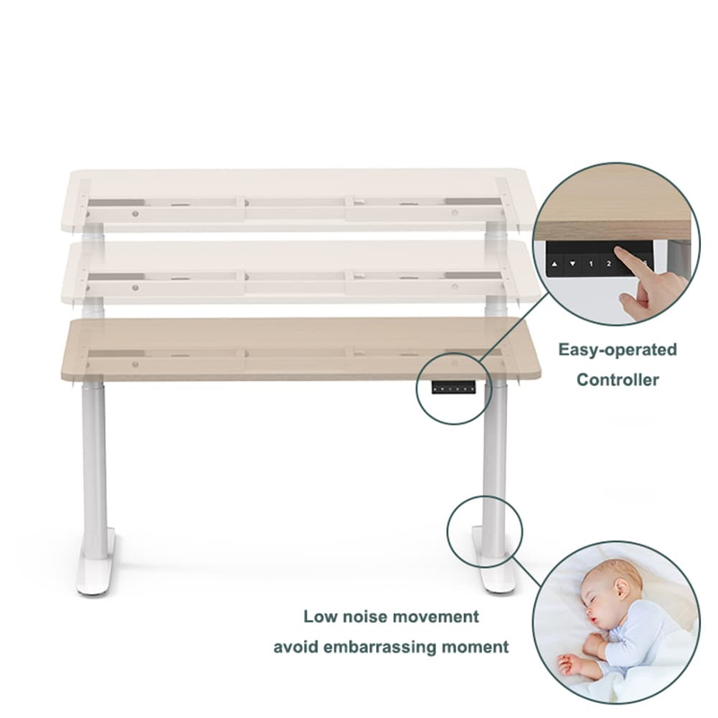 2DF2 Customizable Height-Adjustable Desk Quality Features Diagram