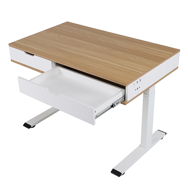 OEM / ODM Electric Standing Kids Desk with Drawers USB Ports Hub Outlets Sit Stand Desk Home Office Desk 